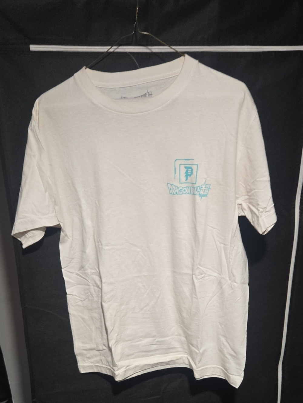 RARE-Primitive White Short Sleeve Tee with Light Blue Chest Graphic